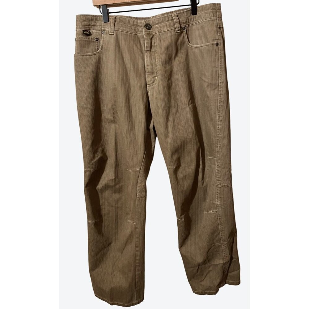 Kuhl Men's Vintage Midweight Brown Striped Hiking Pants 36" x 30" - Picture 1 of 7